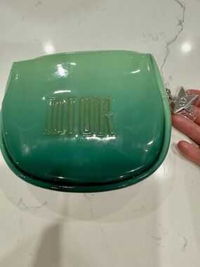 NWT-Dior  Green Ombre Cosmetic Pouch with CD Star Charm